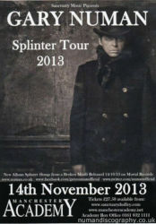 Gary Numan Splinter Tour Poster 2013 Manchester